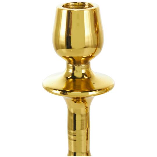 Gold Aluminum Candle Holder Set
